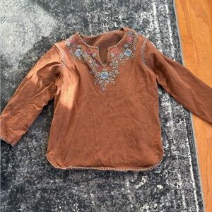 Y2k Embroidered Long Sleeve Top